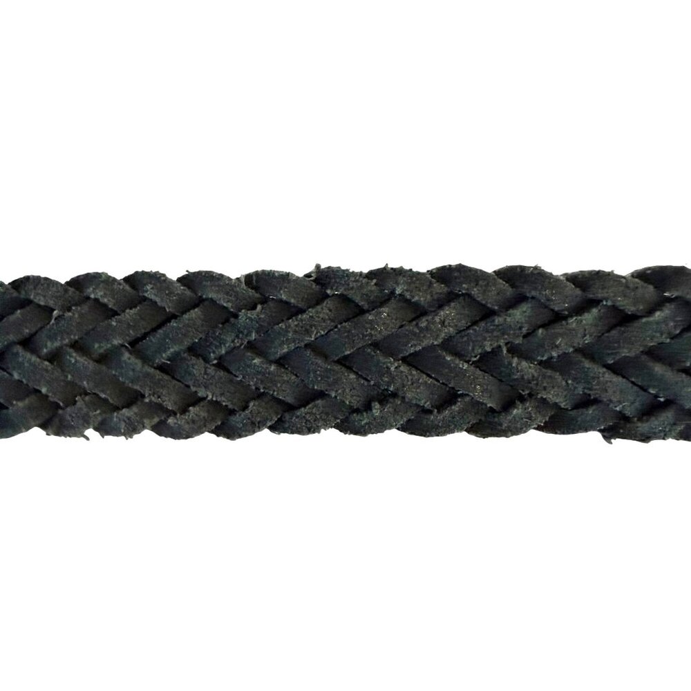 Greatland Leather Braided Belt M 43" Womens Genuine Split Cowhide Black - Picture 5 of 6